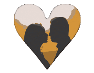 Gif animé coeur marron couple